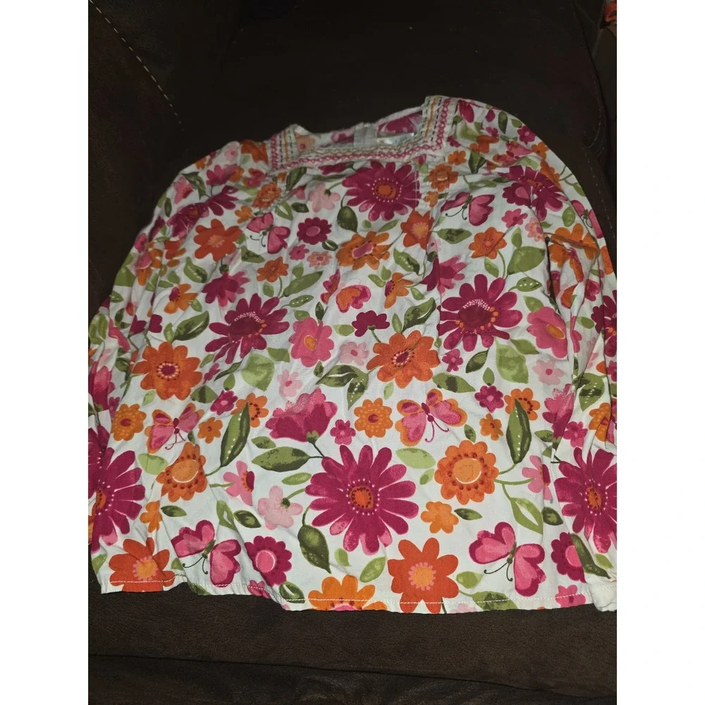 Gymboree butterfly girl floral top size 8 leggings size 7